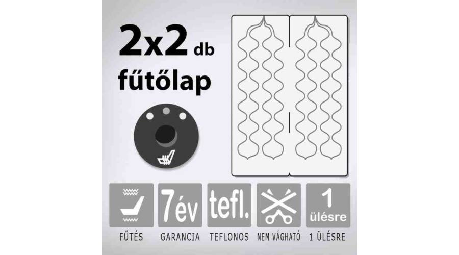 KIYO teflonszálas beépíthető ülésfűtés 1 ülésre 3 fokozatú nyomógombbal