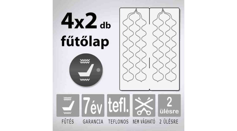 KIYO AWHL teflonszálas beépíthető ülésfűtés két fűtési fokozatú kapcsolóval, 2 üléshez